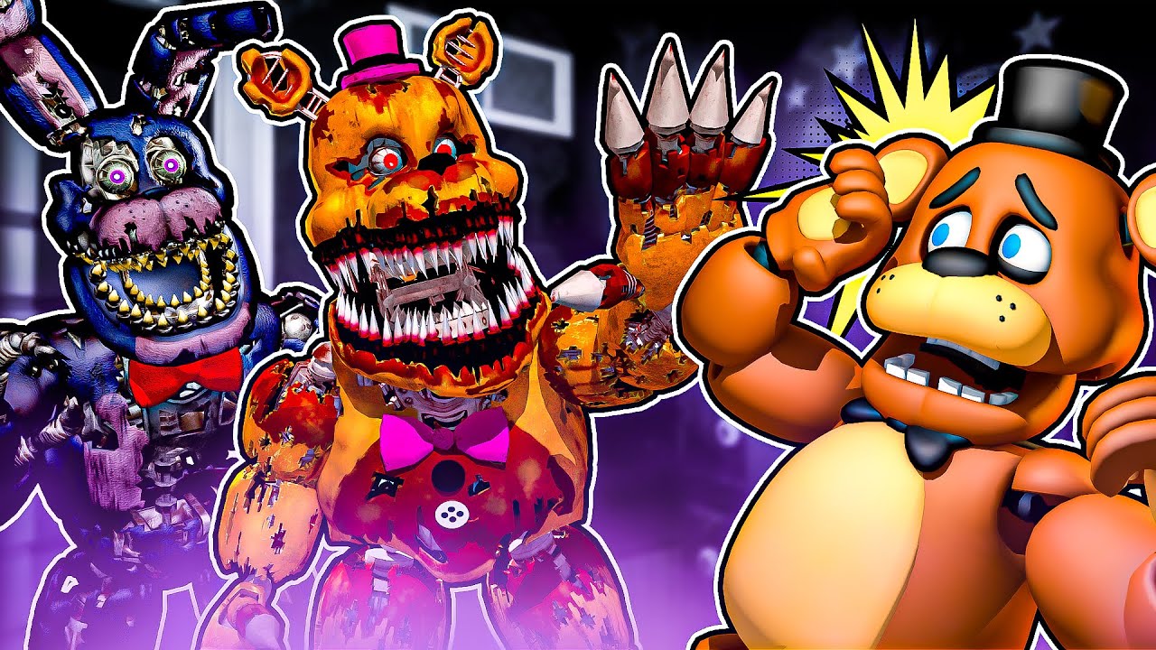 Nightmare Fredbear Jumpscare: Glitched Attraction Demo #fnaf #fivenigh