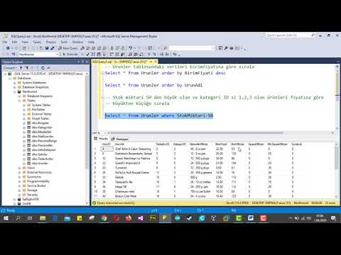 MSSQL 2019 Dersleri Order By Kullanımı #Ders23 SQL Server 2019 Eğitimi