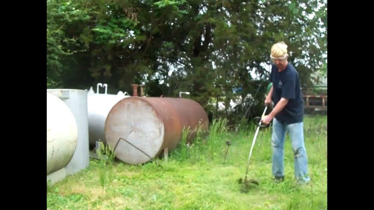 Trimming tall grass with old weed eater YouTube