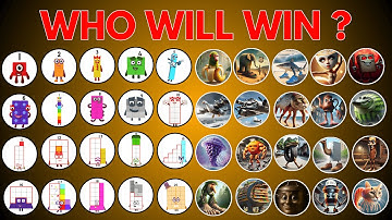 20 Italian Brainrot VS 20 Numberblocks Marble Race in Algodoo — Who Will Win ?