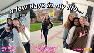 a few days in my life vlog | family\/friends, ucla spirit squad clinic, \& school