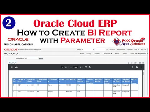 How to create BI report with parameter | How to create BI Report in Oracle cloud