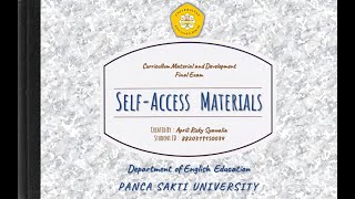 Self-Access Materials - Material Development in Language Teaching