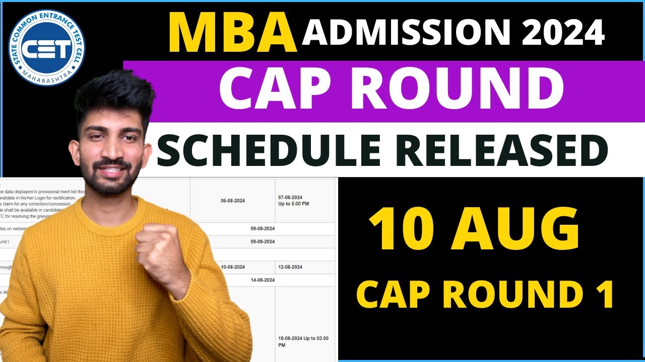 MBA Cap Round Dates Released 2024 | Mba cet cap round 2024 - YouTube