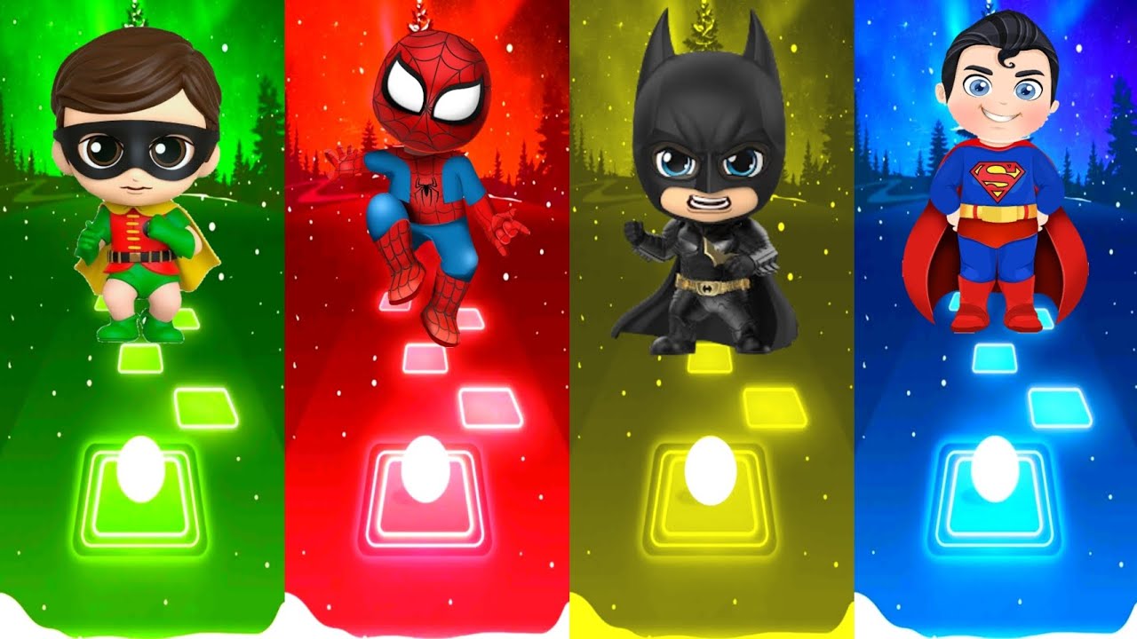 SuperHero Team - Robin - Spiderman - Betman - SuperMan - Tiles Hop EDM Rush