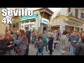 Sevilla 4k walk  regina setas and santa catalina areas  virtual walking tour spain