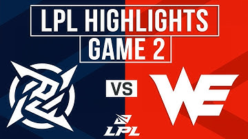 NIP vs WE Highlights Game 2 | LPL 2025 Split 2 | Ninjas in Pyjamas vs Team WE
