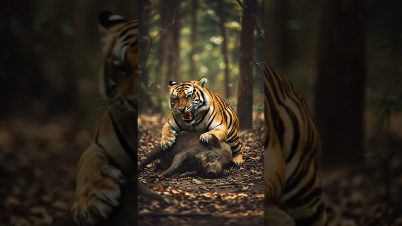 Tiger Attacks Wild Pig in Deep Jungle | Intense Wildlife Encounter