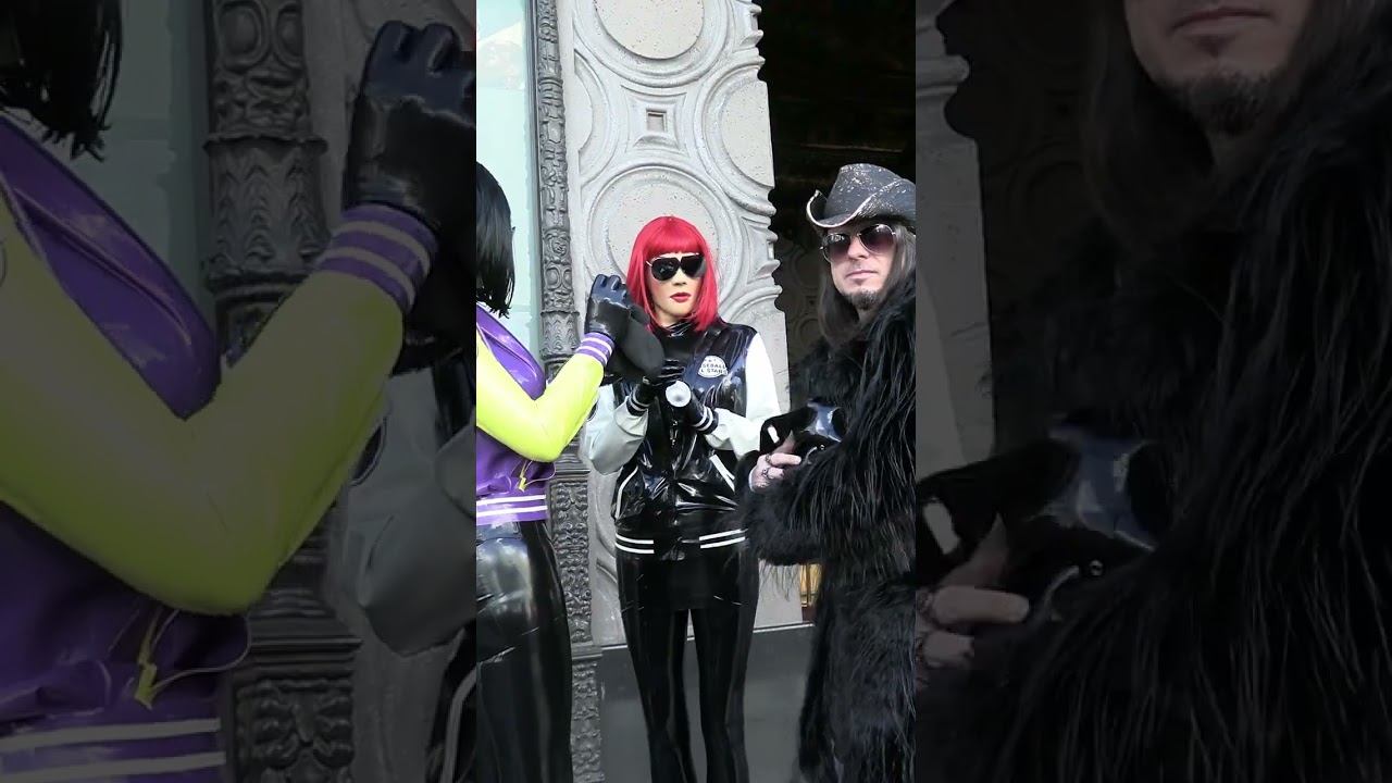 Chrissie Seams, Latex Rapture & Vince Voltage at Hollywood walk of fame, Los Angeles, California