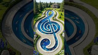 Amazing Treble Clef Garden Transformation 🎵✨ | Satisfying Landscape Art#shorts#design