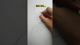 🔥 🤔 Fix Your Male Face Drawing in 😎 😮 30 Seconds 👀 #drawing #maleface #khushiartiva #sketching #art