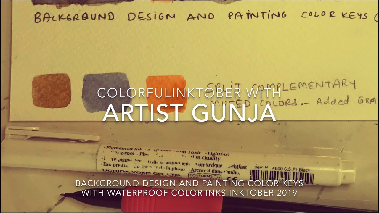 Colorfulinktober with Artist Gunja | Background Design and Painting Color Keys | Inktober 2019