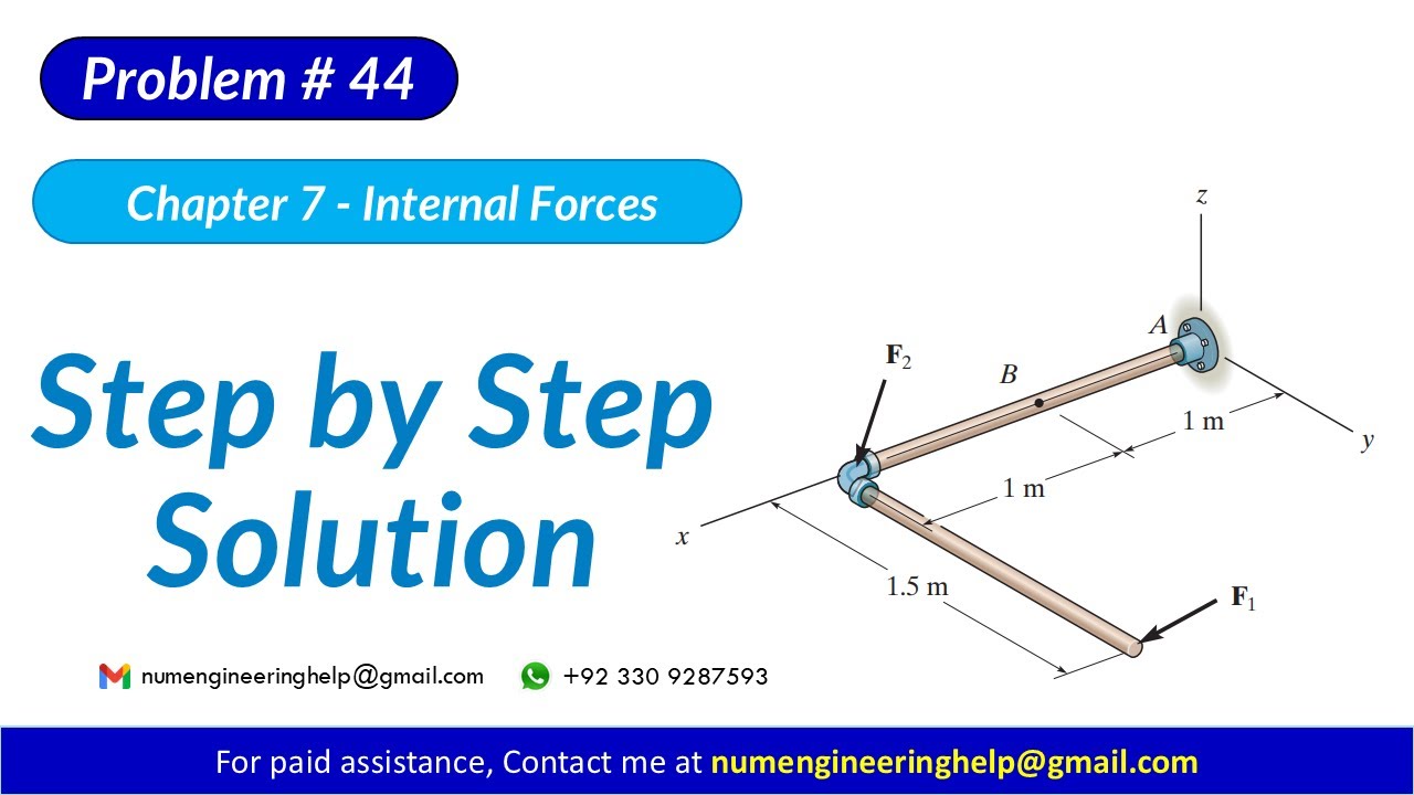 *7–44. Determine the x, y, z components of internal loading at a section