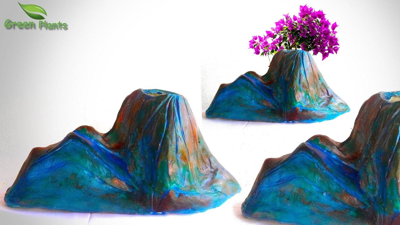 Handmade Cement Planter Vase at Home-Decorative Showpiece for Room Decor//GREEN PLANTS