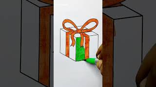How to draw a giftbox – giftbox drawing - color drawing - coloring pages painting #drawing #art