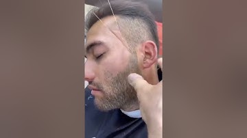 Shaving the face with thread