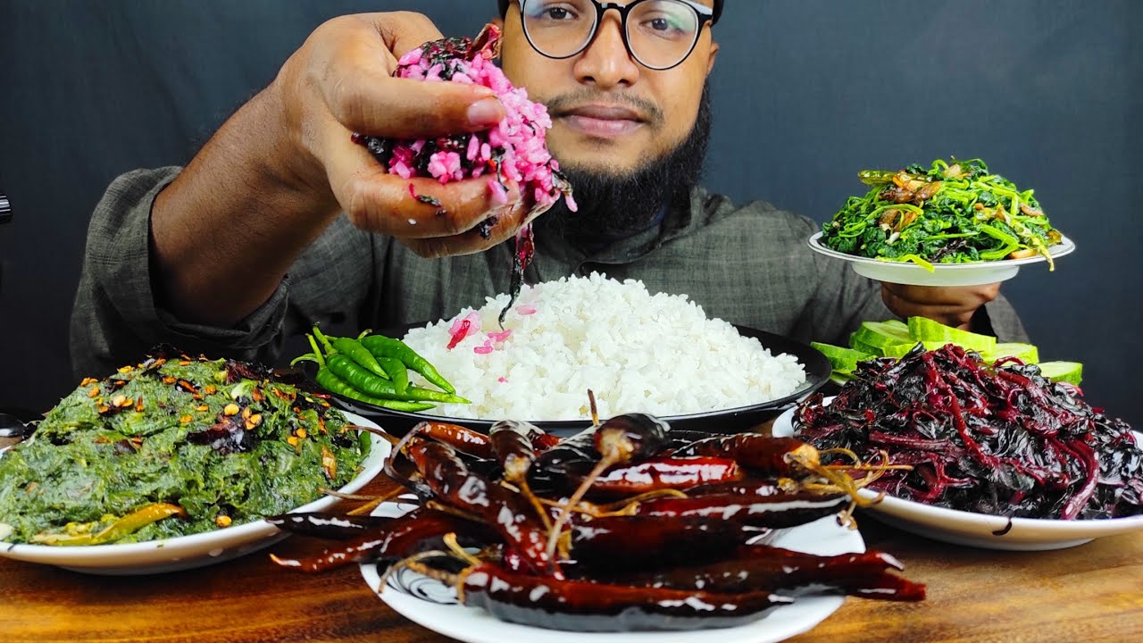 The winter seasonal special tasty and healthy vegetables eating with rice , mukbang eating show