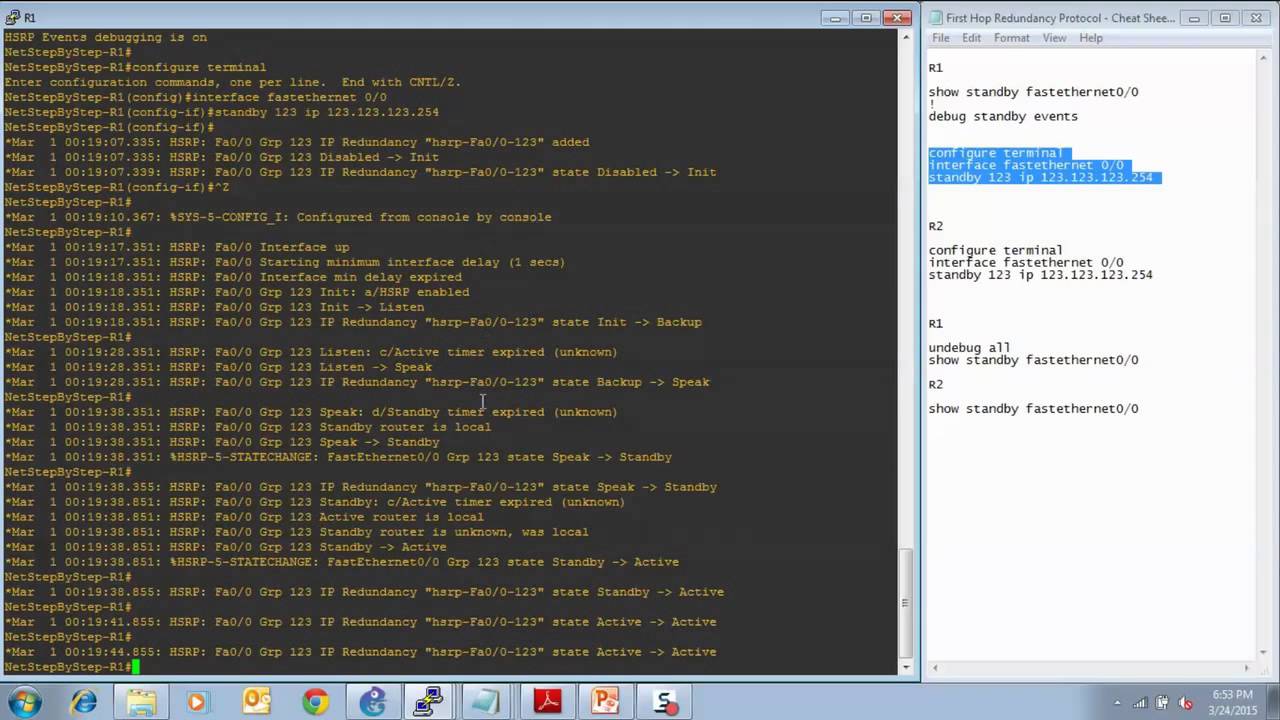 Enabling HSRP - Cisco Network CCNA