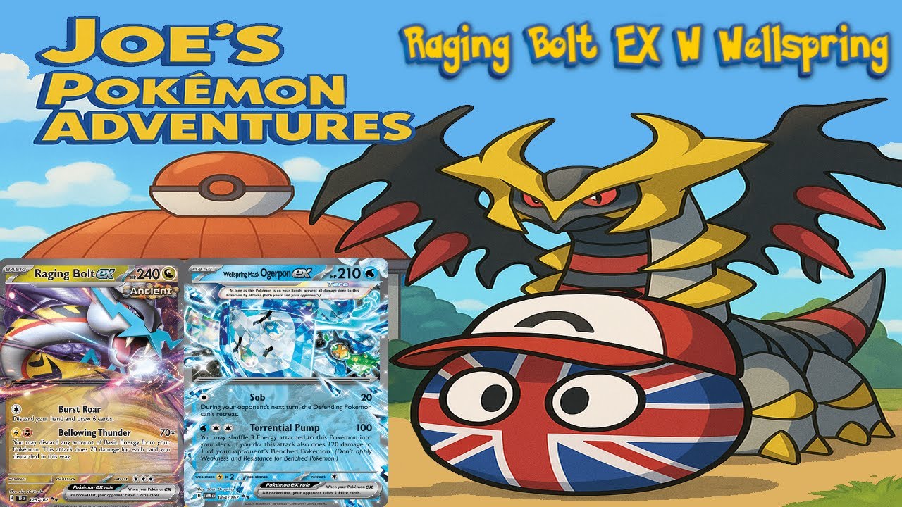 Raging Bolt EX W Wellspring Ogerpon. Showcasing my decklist. Pokémon Trading Card Game