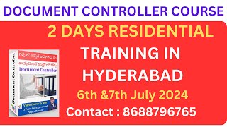 DOCUMENT CONTROLLER COURSE - RESIDENTIAL TRAINING IN HYDERABAD