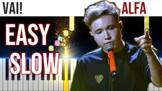 Vai! - Alfa - SANREMO 2024 - EASY SLOW Piano Tutorial with Melody + Chords + Bass🎹4K🤙