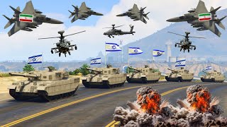 Irani Fighter Jets and War Helicopters Attack on Israeli Military Tanks and Destroyed it - GTA 5