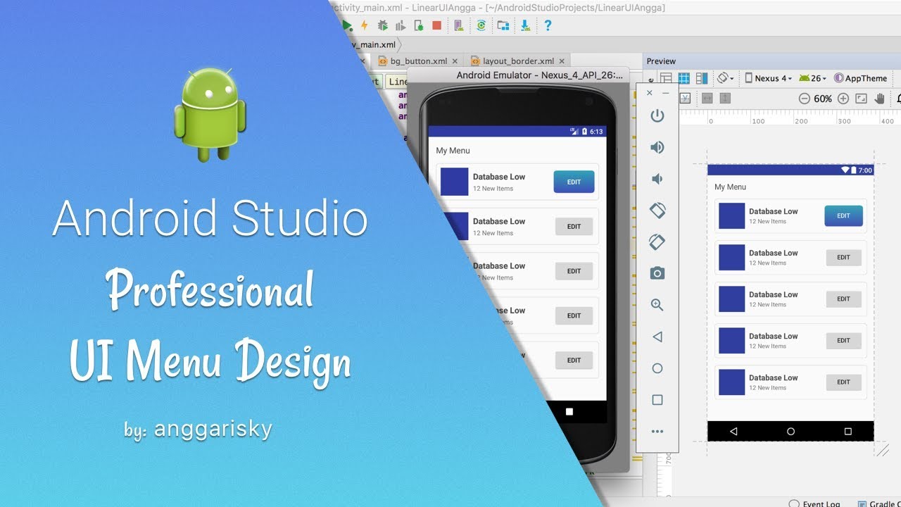 Modern UI Design using LinearLayout in Android Studio Tutorial - YouTube