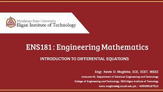 ENS181: DE as Mathematical Model