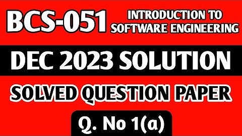 P1- Q. 1(a) | BCS 051 Dec 2023 Solution | BCS 051 Solved Question Paper | Bcs51 Important Questions