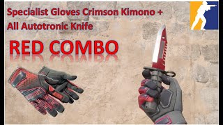 Specialist Gloves Crimson Kimono   All Autotronic Knife | RED COMBO | CS2 Showcase