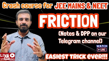 Crash Course Day #28 || Friction Lecture-1 || JEE Main & NEET || PPS Sir (EX-HOD Resonance)