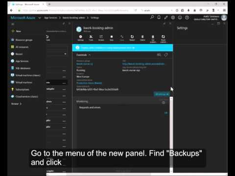 Azure: Enable backups for App Services and Web Apps