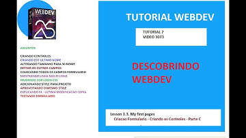 DICAS 3073 WEBDEV TUTORIAL 7 Lesson 1 3 CRIANDO CONTROLES PARTE C