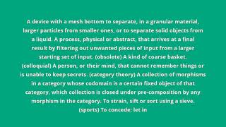 what is the meaning of sieve.