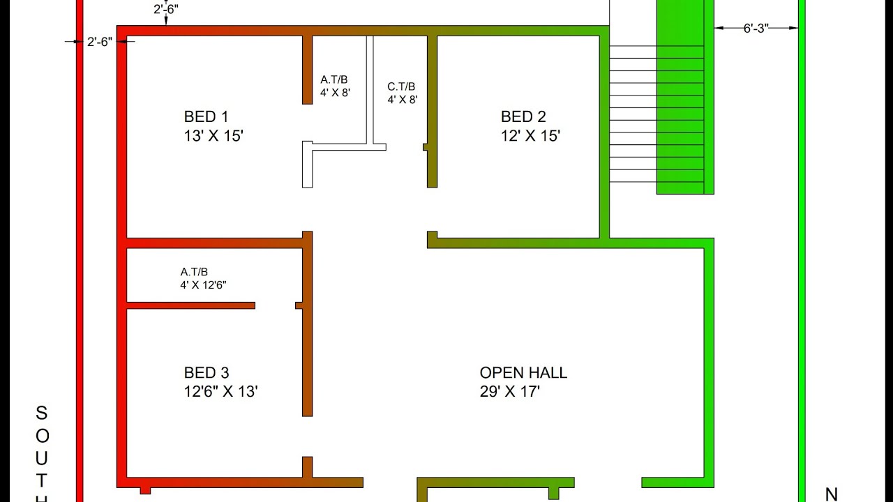  3  bedroom  latest architectural house  plan  map  naksha 