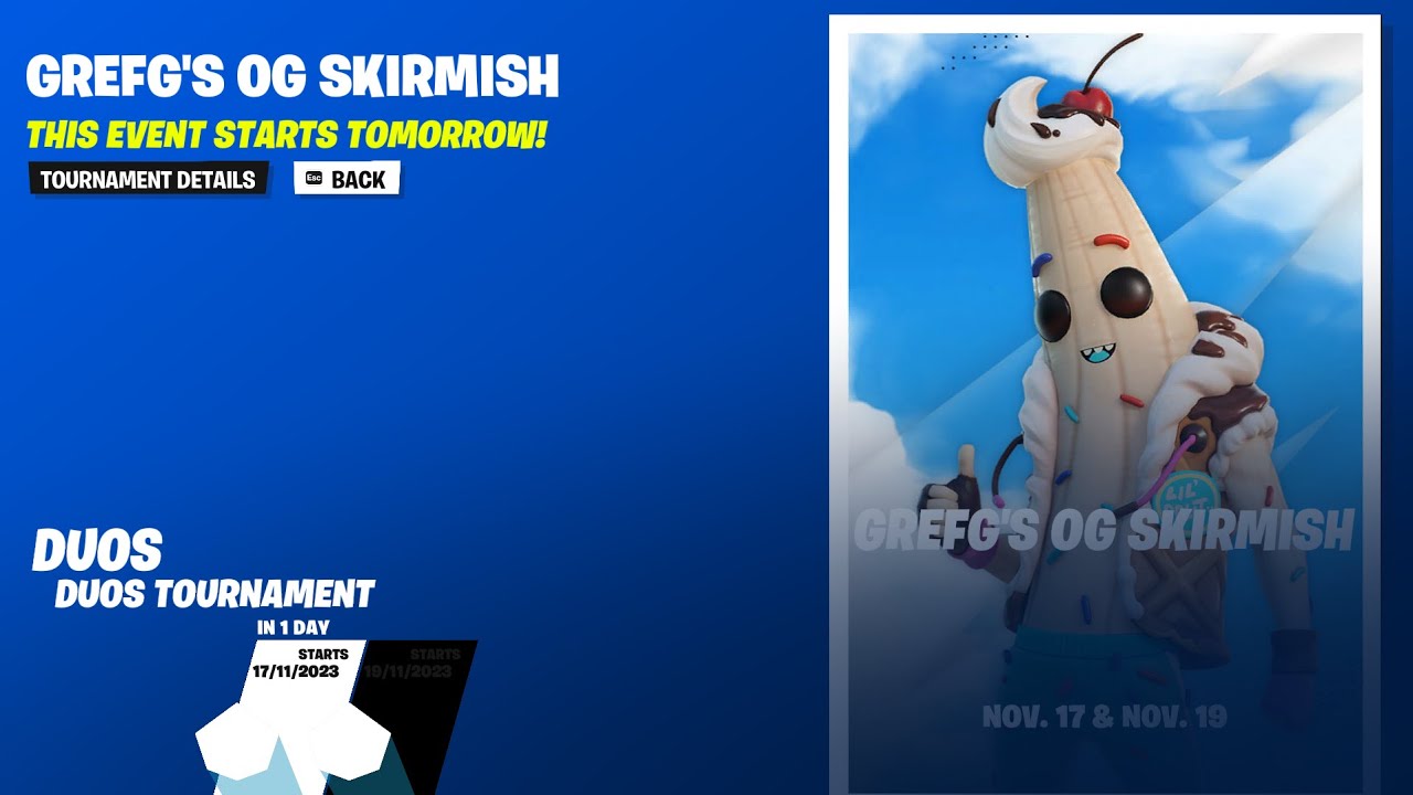 Fortnite OG Cash Cups and Skirmish tournament schedule