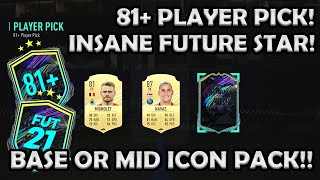 *INSANE FUTURE STAR IN PLAYER PICK + BASE OR MID ICON PACK* FIFA 21 PACK OPENING!