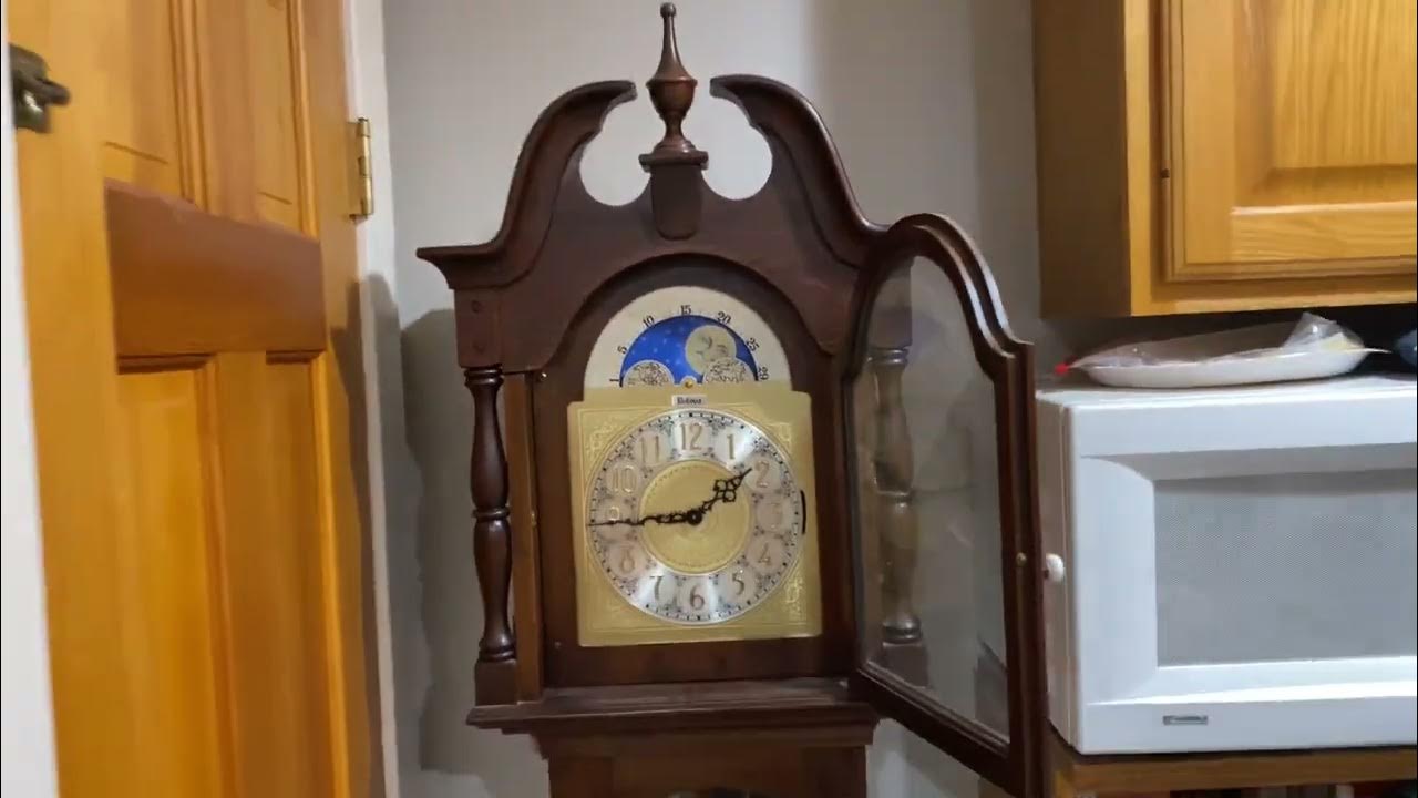 Bulova Grandfather Clock back in the case YouTube