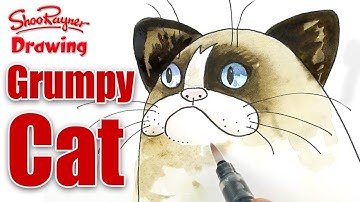 How to draw and paint Grumpy Cat