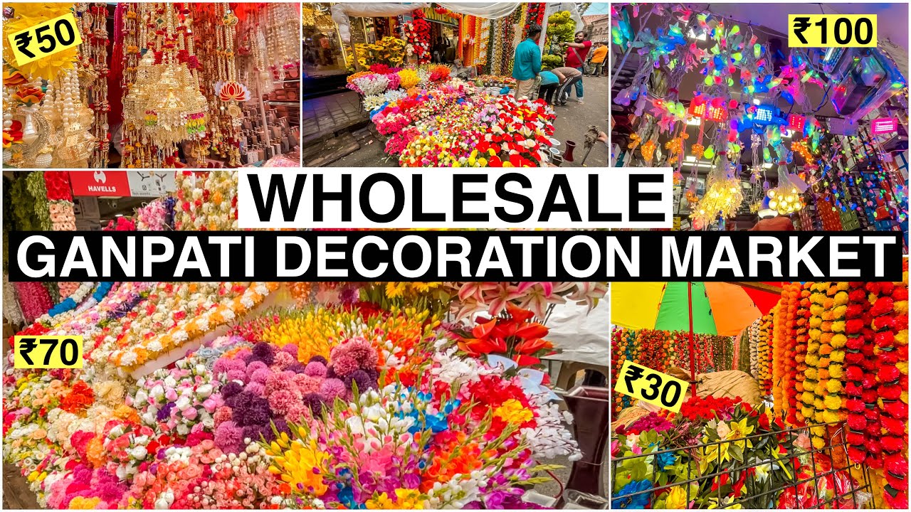 Wholesale Ganpati Decoration Market starting from Rs.20 YouTube