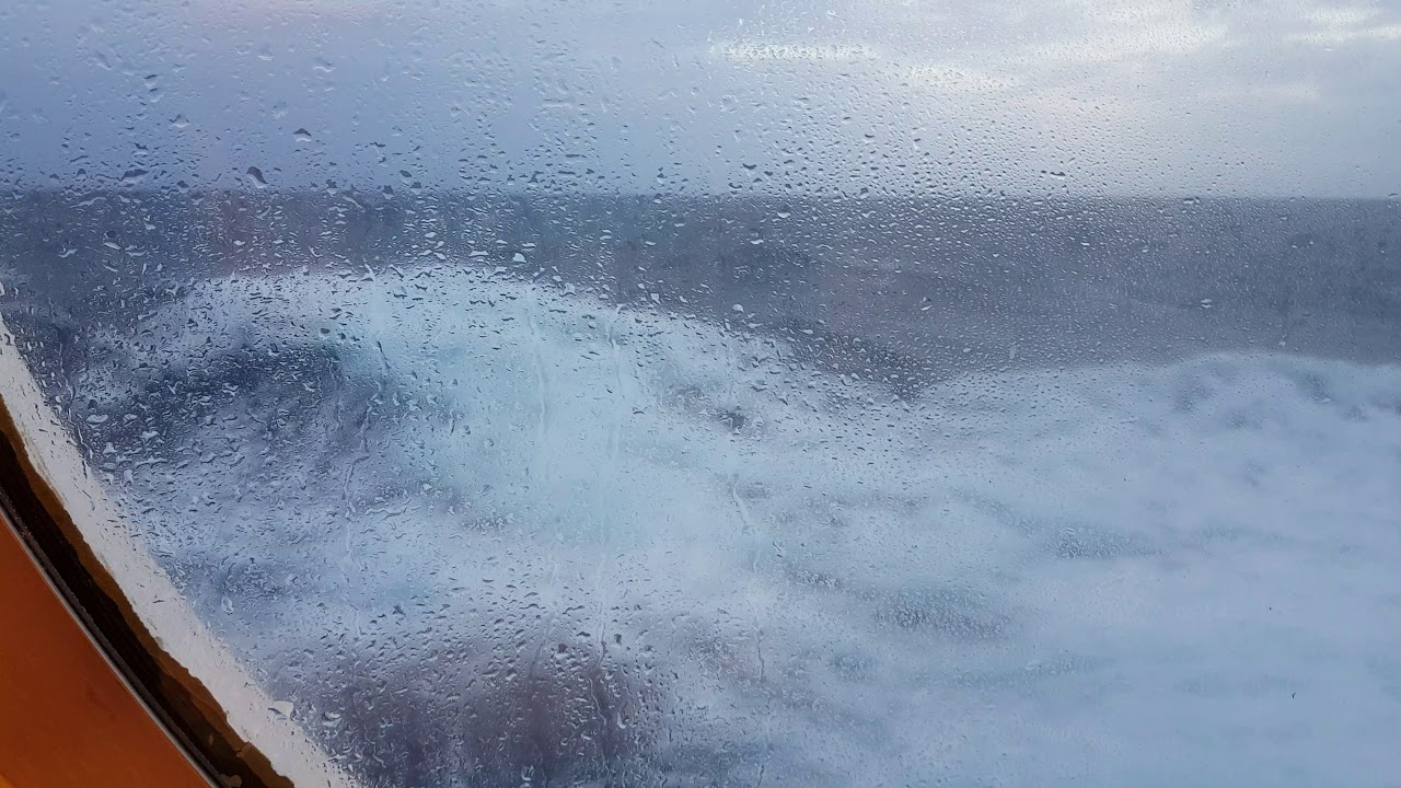 Rough Seas - Sea Spraying on Cabin Window Deck 3 - Cruise Ship Jan 2018 ...