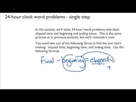 24 hour clock word problems one step youtube