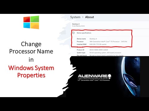 How to Change Processor Name in Windows 10 Tutorial