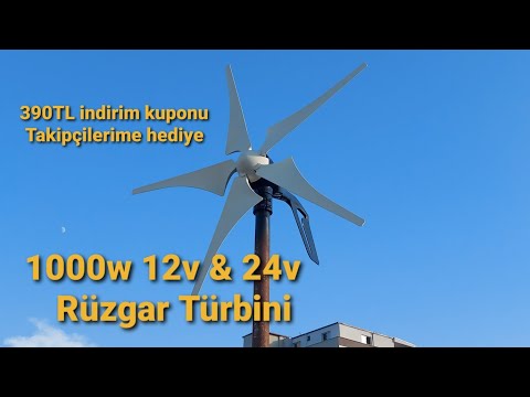 12v & 24v 1000w rüzgar türbini inceleme ve kurulumu