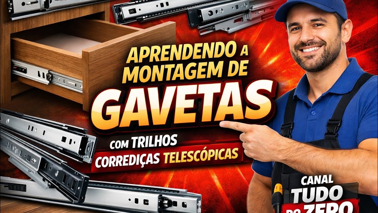Como montar gavetas com trilho corrediças telescópicas 