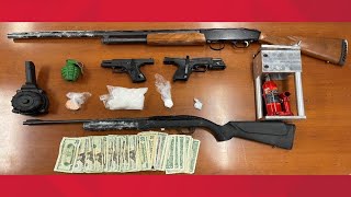 3 arrested after SWAT pulls over stolen vehicle hauling drugs, guns and a grenade