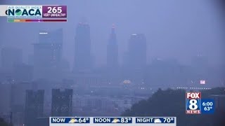 Visibility issues and smoky skies in Cleveland