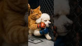 pertarungan si oren vs anjing plevi #funny #kucing #lucu