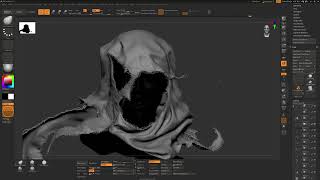 Torn Fabric v2 brushes for Zbrush, process of usage