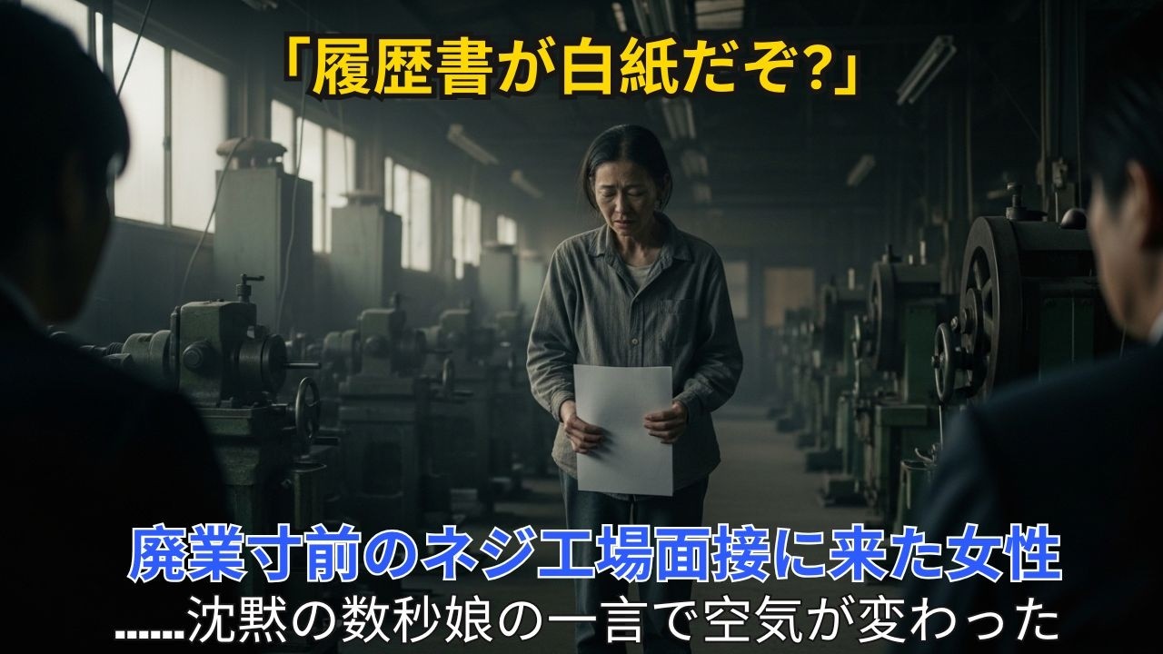 廃業寸前のネジ工場面接に白紙の履歴書持ってきた女性。「中卒ですが働けますか...」「パパ採用して!」IQ200の娘の直感信じ採用した結果【世界が驚いた】